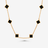 Rosalyn Leaf Necklace - Black